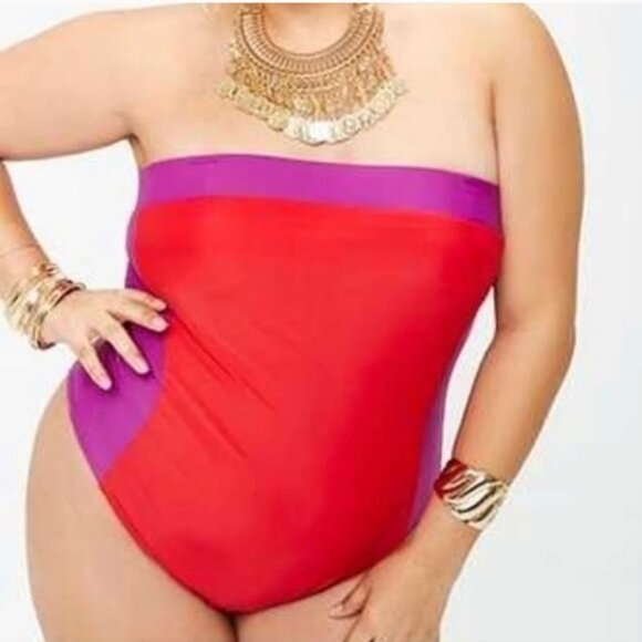 5/$100 SALE - Forever 21 One Piece Colorblock Swimsuit - Picture 2 of 6